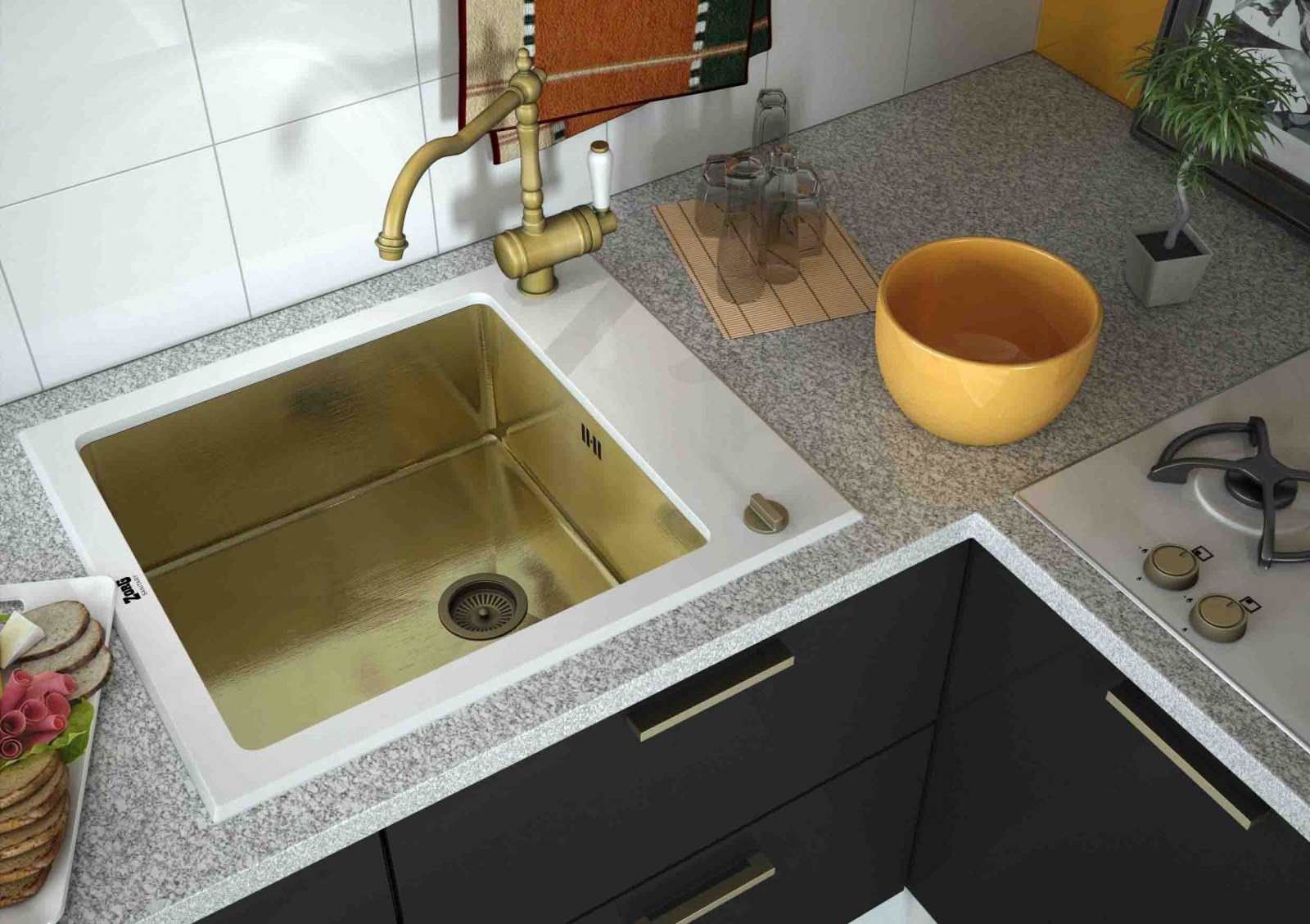 Мойка ZorG INOX GL-6051-WHITE-BRONZE