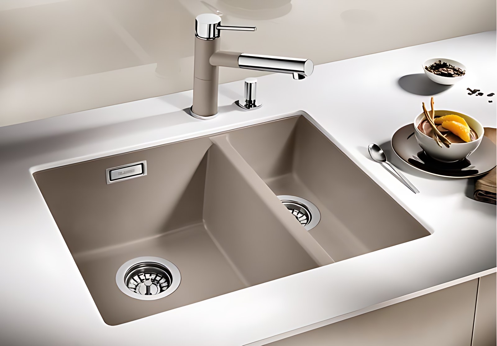 Мойка для кухни Blanco Subline 340/160-U Silgranit 513954 цвет шампань