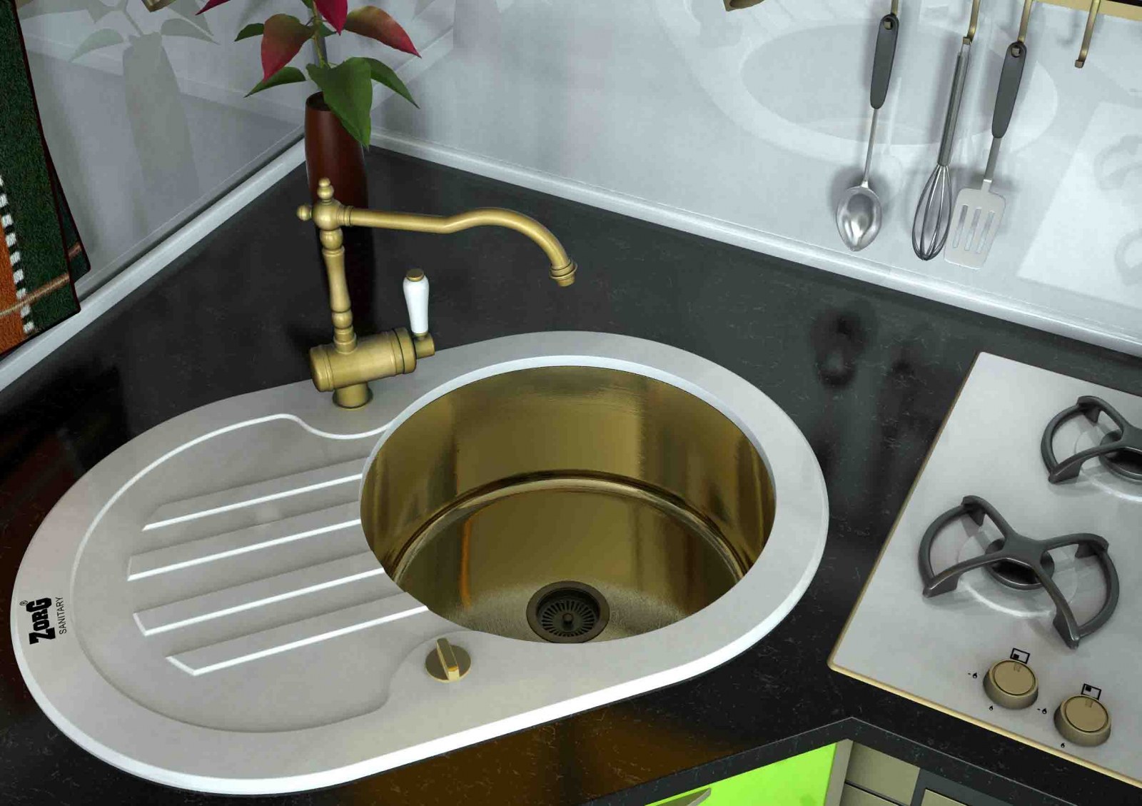 Мойка ZorG INOX GL-7851-OV-WHITE-BRONZE