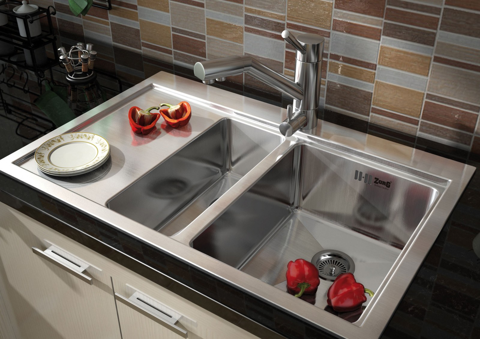 Кухонная мойка ZorG INOX ZM R 7852-2-L  MASTER AXIS