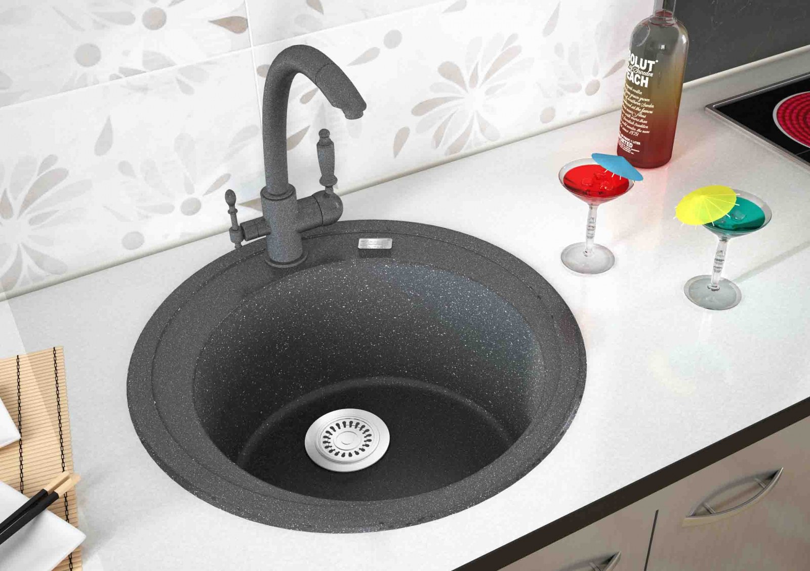 Мойка для кухни Zorg Granit GZR-510 Lago Черный Металлик