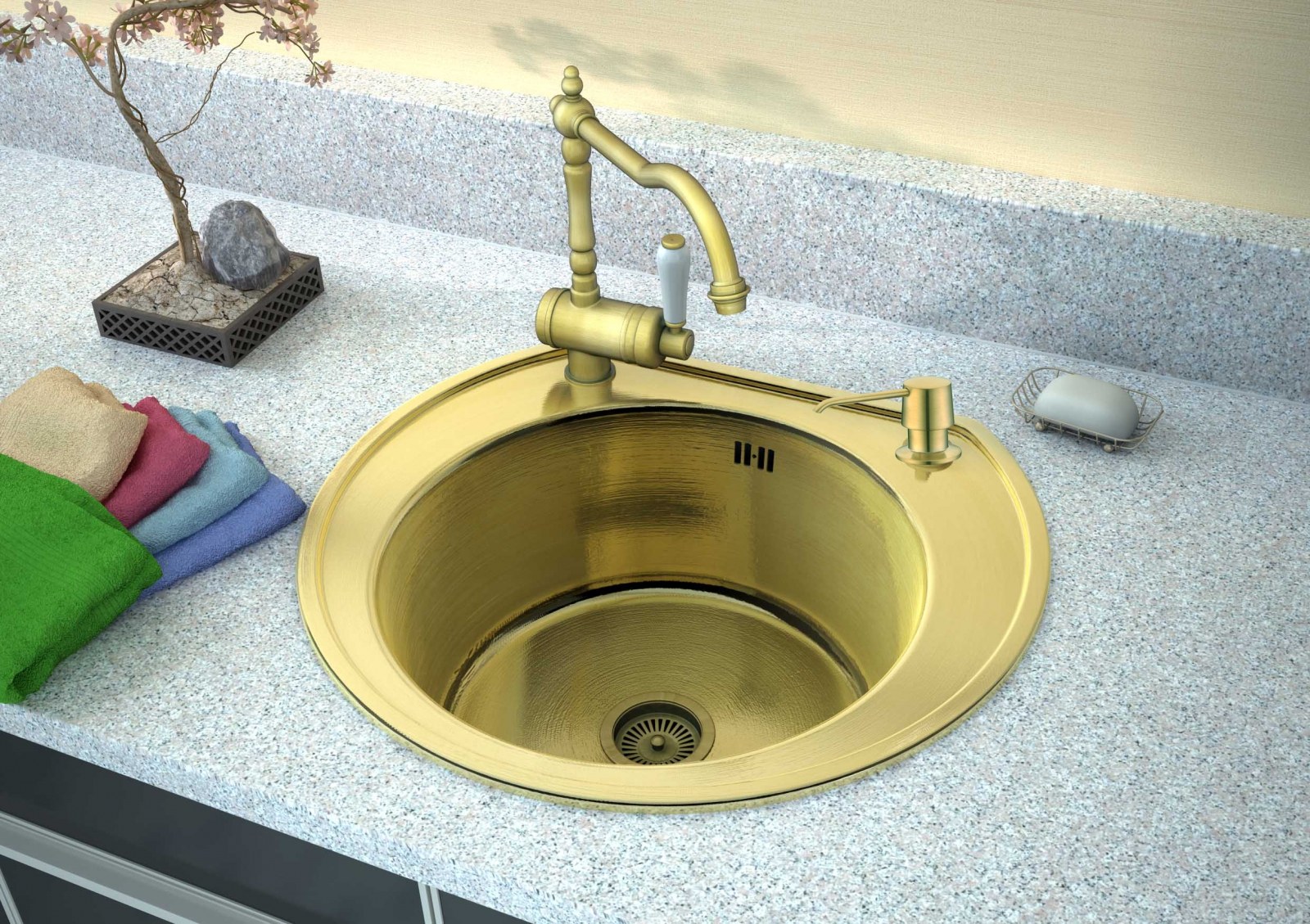 Кухонная мойка ZorG INOX PVD SZR-535/200-BRONZE